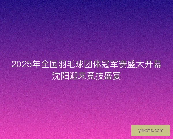 2025年全国羽毛球团体冠军赛盛大开幕沈阳迎来竞技盛宴